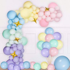 NPLUX Pastel Latex Balloons 185 Pcs Assorted Macaron Balloons Garland Kit for Baby Shower Wedding Birthday Party Supplies