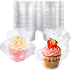 NPLUX Individual Cupcake Containers Plastic Cake Boxes(50Pack)